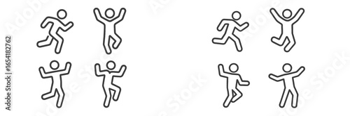 Dancing figures celebrating joy and movement in a festive atmosphere