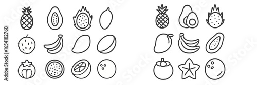 Tropical fruit vector illustration featuring exotic options