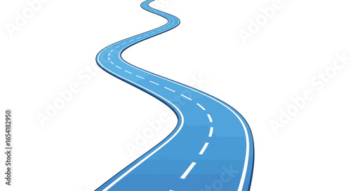 Blue road illustration winding path future journey ahead
