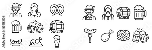 Vector illustration of traditional food and drink at a festival event