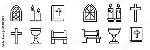 Religious symbols and items in vector illustration format