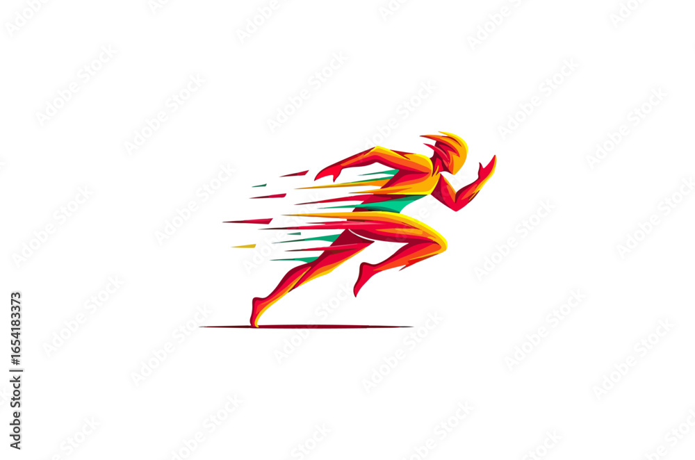 Obraz premium Abstract running figure illustration