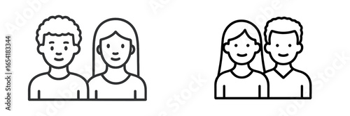 Couple icons illustrating diverse relationships in a modern context