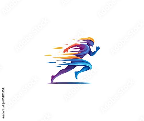 Abstract running figure graphic design