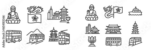 Vector illustration collection of iconic symbols and landmarks