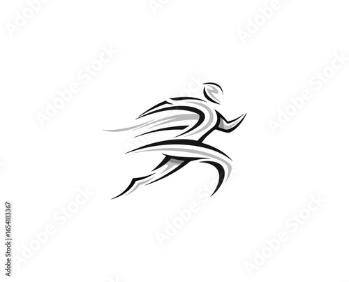 Abstract running person graphic
