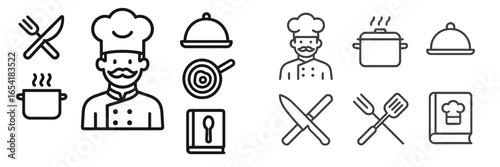 Chef preparing delicious meals with cooking utensils and tools