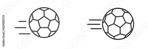 Soccer ball vector illustration showing motion in black and white