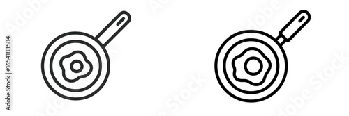 Creative vector illustration of a frying pan with an egg