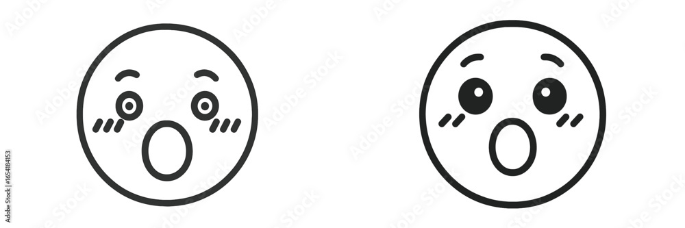 Fototapeta premium Two surprised faces showcasing different expressions in vector art