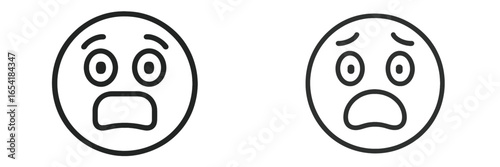 Two vector illustrations show different expressions of fear