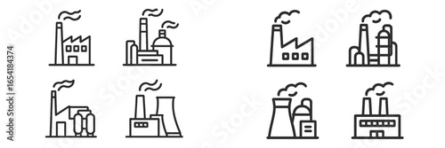 Industrial factory vector illustrations for various uses in design