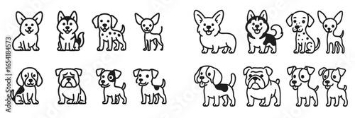 Cute dog vector illustrations suitable for various graphic designs