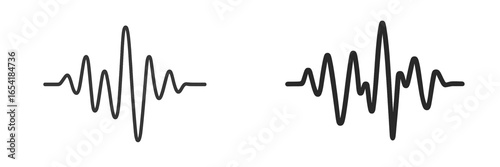 Sound wave vector illustration in minimal style for design purposes