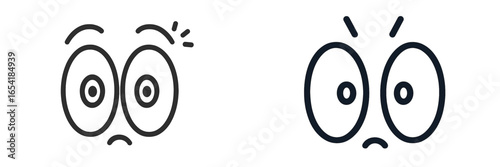 Cartoon eyes expressing surprise and anger