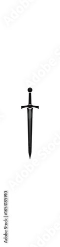 Dark gray sword against black background