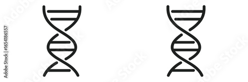 Isolated vector illustration of DNA double helix shapes