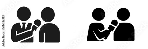 Vector illustration of interview process between two individuals