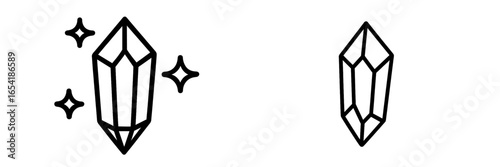 Vector art of sparkling crystals on a white background