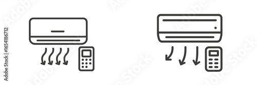 Vector illustration of air conditioning units with remote controls