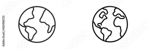 Vector illustration of abstract world globes in minimalist style