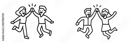 Celebrating joy and friendship with cheerful high fives