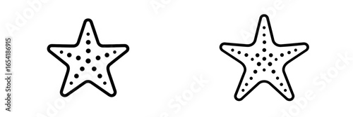 Vector illustration of two starfish with dotted patterns