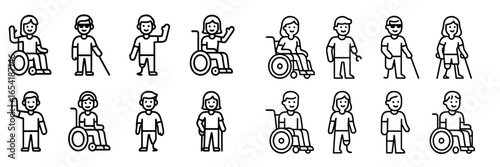 Diverse characters showcasing various abilities in vector illustration