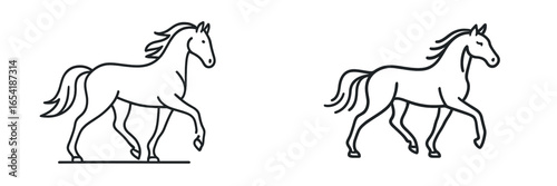 Elegant horse illustrations in a minimalist style