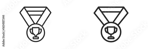 Winning medal icon design for achievements and recognition
