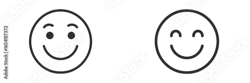 Vector illustration of smiling faces expressing happiness and joy