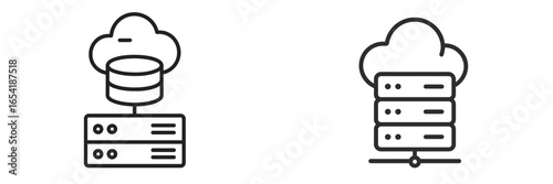 Vector illustration of cloud storage symbols for data management needs