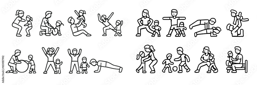 Fototapeta premium Engaging family fitness activities promoting fun and togetherness