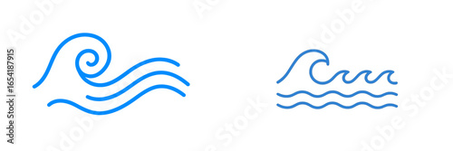 Stylized vector waves representing ocean movement and tranquility