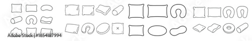 Various shapes and patterns of cushions and pillows in vector style