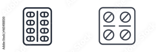 Vector illustration of pill blister packs with medication dose