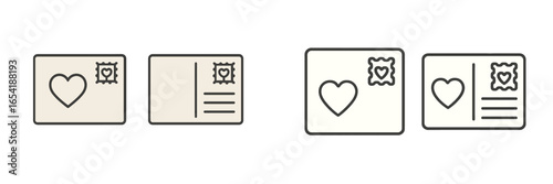 Love-themed postcard vector illustrations for special occasions