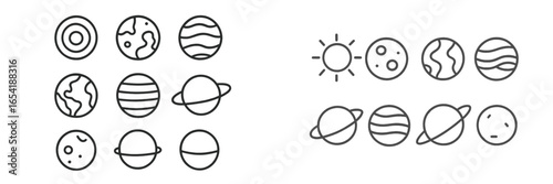 Unique vector art of celestial bodies and planets