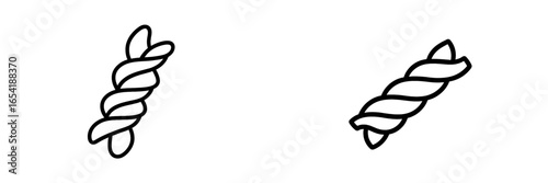 Twisted rope vector illustration in black and white style