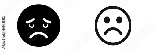 Two sad face icons in a vector illustration style