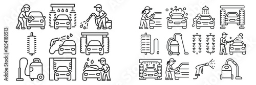 Car cleaning service vector illustration for vehicle maintenance