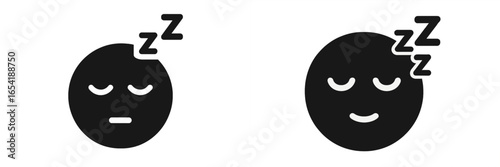 Sleepy faces expressing relaxation and restfulness in vector style