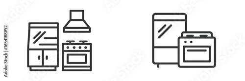Modern kitchen appliances in vector illustration for design use
