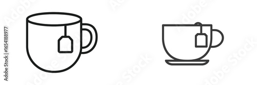 Stylish vector illustrations of cups for tea or coffee
