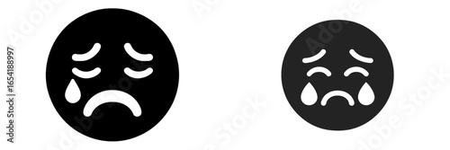 Sad faces expressing emotions in vector illustration format