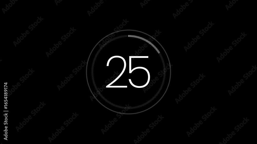 Circular countdown 30 seconds animated on a black background. 4K Footage Circular countdown 30 seconds animated on a black background. 4K Footage