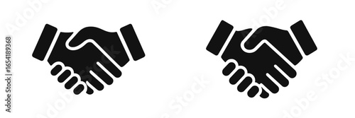 Handshake icons symbolizing business agreement and cooperation