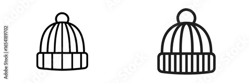 Vector illustration of winter beanies in simple design