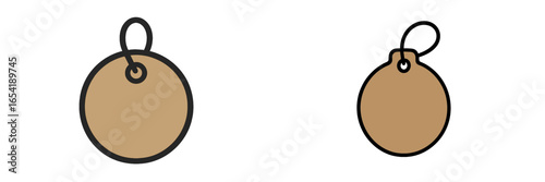 Simple vector illustration of round tags in neutral colors
