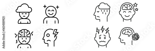 Vector illustration of emotions represented through simple icons